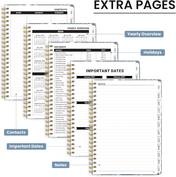 Planner 2026-2027, Hardcover Monthly and Weekly Academic Planner July 2026 - Image 5