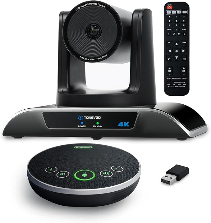 4K Conference Room Camera System, AI Auto-Tracking PTZ Camera 5X Digital Zoom with Speakerphone Set 120° Wide-Angle USB3.0 for Zoom YouTube Teams OBS and More-DeskLoop Office