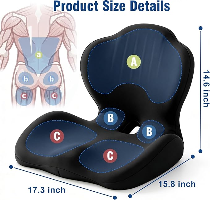 Car Seat Cushion with Lumbar Support Pillow, Memory Foam Office Chair Cushion - Image 8