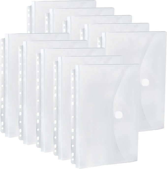FANWU 10 Pack Expandable Poly Binder Pocket, 3/4-inch Gusset, Letter Size by Unknown