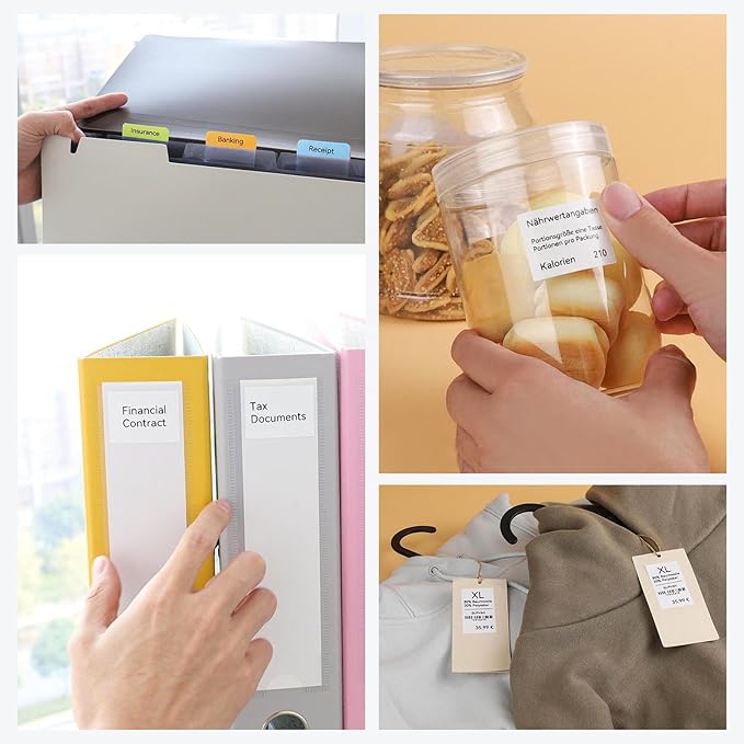 SUPVAN T50M Pro Bluetooth Label Maker Machine with 4 Tapes, Wide Waterproof Label, Versatile App with 40 Fonts and 450+ Icons, Inkless Labeler for Home, Kitchen, School, Office Organization, Black-DeskLoop Office