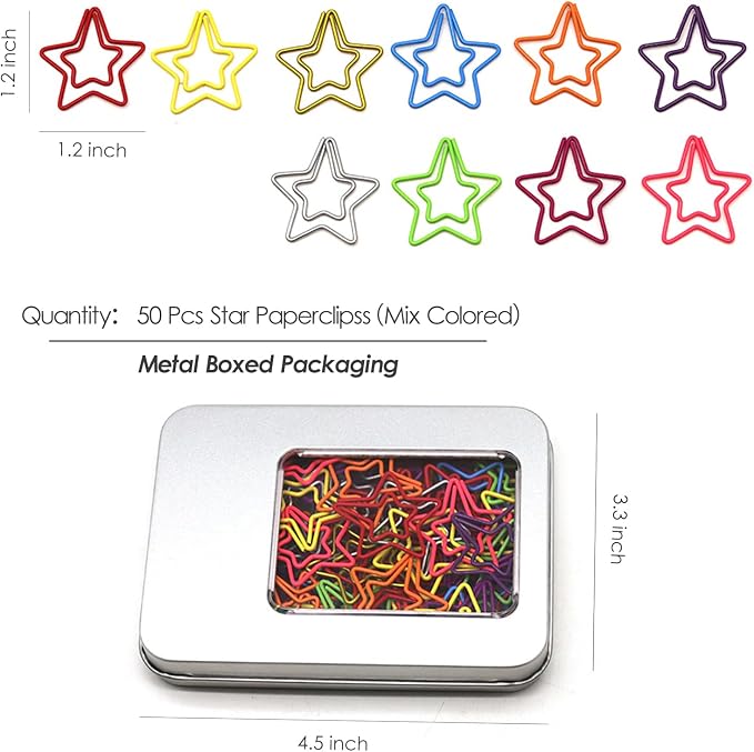 50 Pcs Star-Shaped Paper Clips – Gifts - Image 2