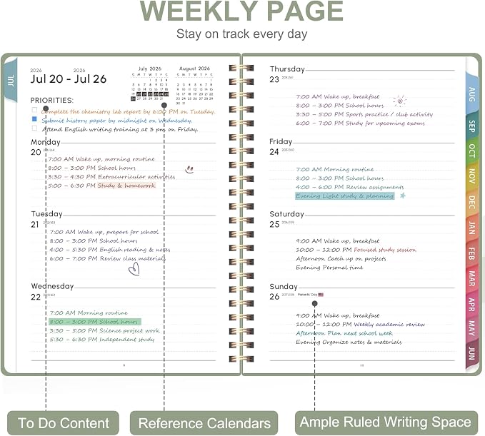 Planner 2026-2027, Academic Weekly and Monthly Calendar Planner, July 2026 - Image 2