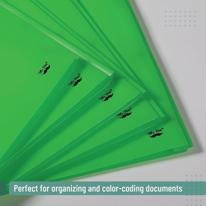 Mr. Pen- Plastic Folders with Pockets and Prongs, 48 Pack, Letter Size | Green - Image 6