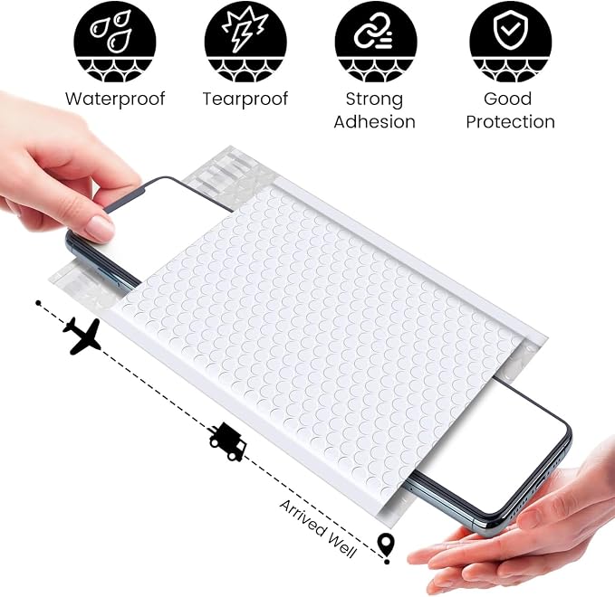 Fuxury Bubble Mailers 6x10“ 3000 Pack White Padded Envelopes Usable Size 6x9" - Image 7