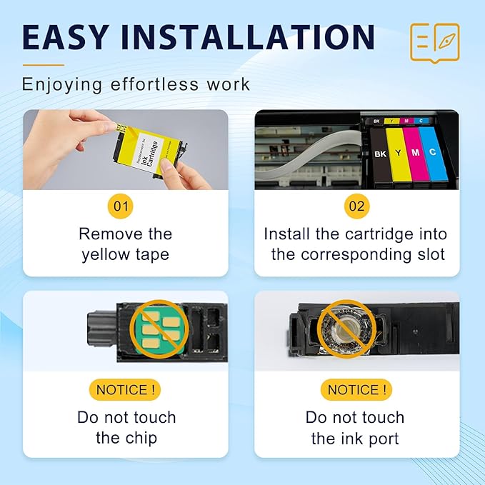 myCartridge 812XL Ink Cartridge Combo Pack Remanufactured for Epson 812 Ink Cartridges for Epson WF-7840 Ink Cartridges for Workforce Pro WF-7820 WF-7840 EC-C7000 Printer,4 Pack(BK/C/M/Y)-DeskLoop Office