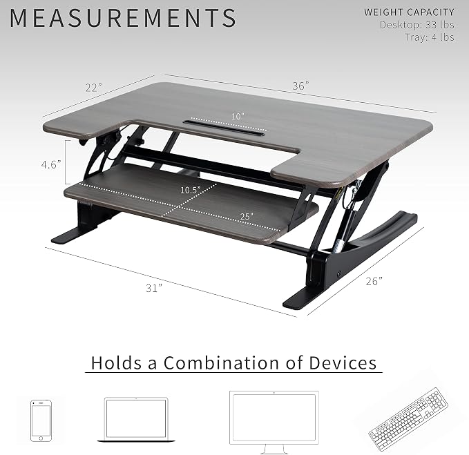 VIVO 36 inch Height Adjustable Stand Up Desk Converter, V Series, Quick Sit to - Image 4