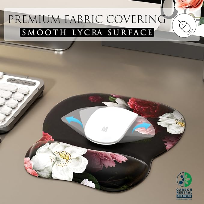 MROCO Ergonomic Mouse Pad with Gel Wrist Rest, 9.4 x 8.1 in, Gel Wrist Comfort - Image 2