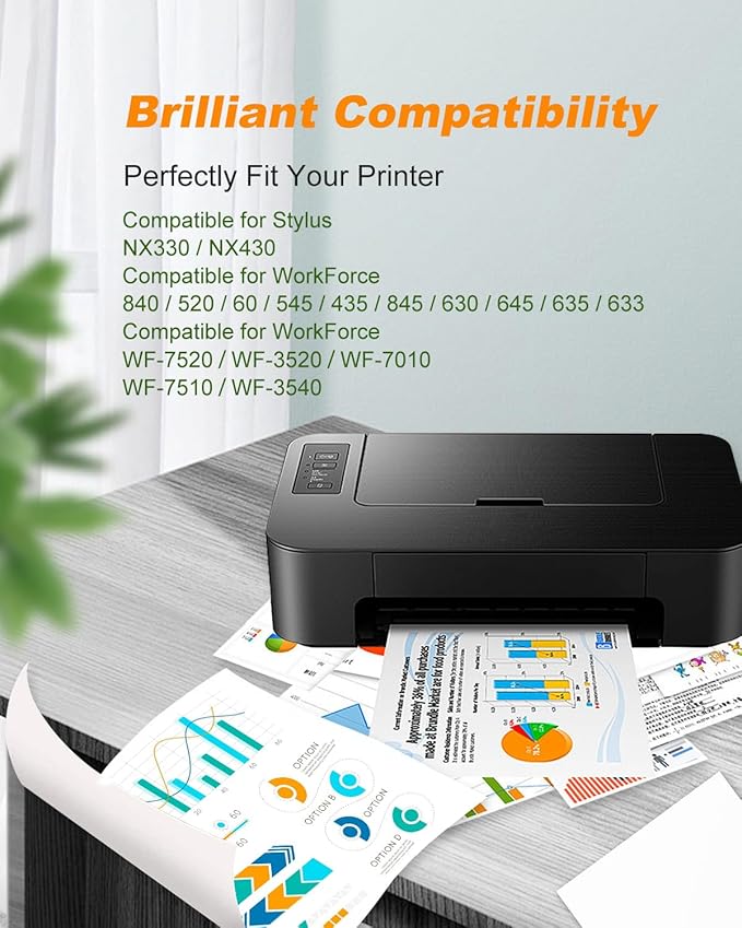 126 Ink Cartridges Remanufactured Replacement for Epson 126 Ink Cartridges for Epson 126 T126 Ink use for Epson Workforce WF-3520 WF-3540 WF-7010 435 545 645 845 60 Stylus NX430 (10 Pack，126 Ink)-DeskLoop Office