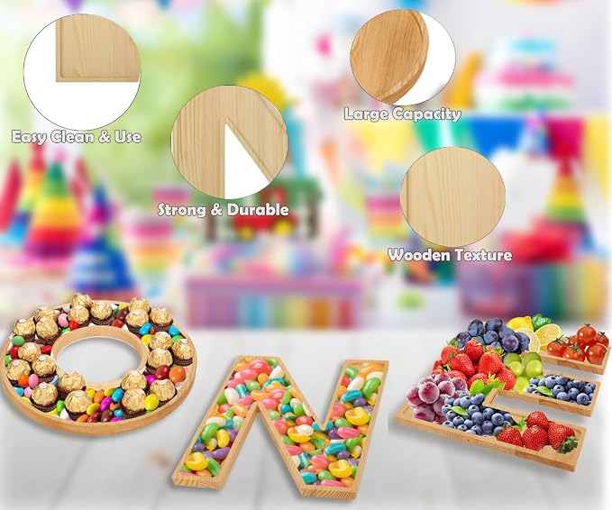 Baby Shower Charcuterie Letter “ONE” 3PCS Fillable Letter Trays - Image 6