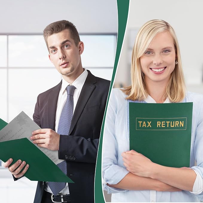 Kosiz 300 Pcs Tax Return Folders Bulk 9 x 12 Inch 2 Pocket Gold Foil Stamped - Image 4