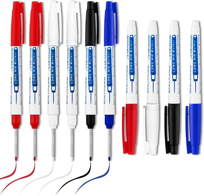 10 Pcs Long Head Deep Hole Marker, 35MM Long Nib Marker, Quick Dry Waterproof by Unknown