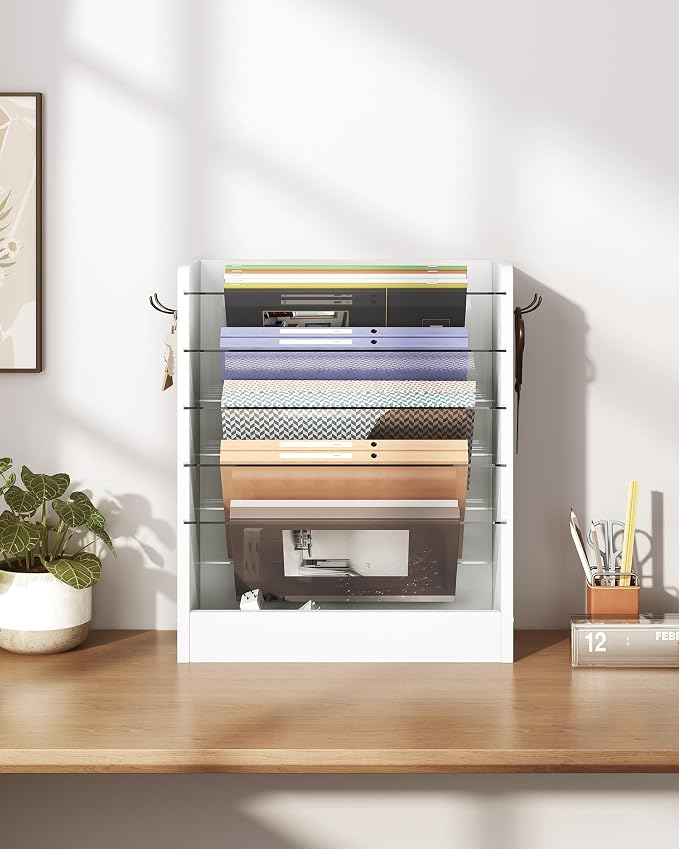 CHOEZON Wall File Holder, 6-Tier File Organizer, Office Supplies Storage Rack - Image 4