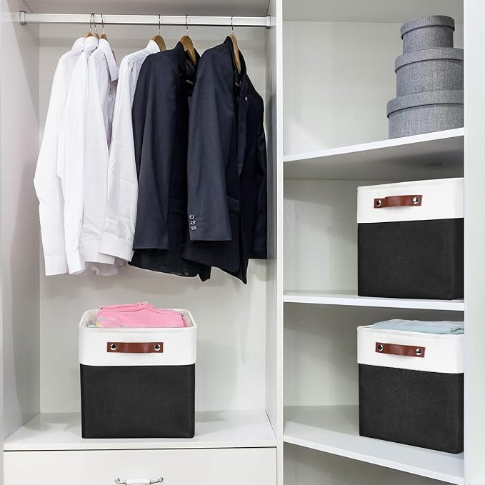 Bagnizer Collapsible Fabric Storage Cubes 11x11 Cube Storage Bins, 4 Pack - Image 3
