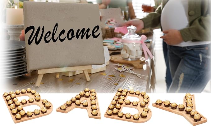 4PCS Charcuterie Letters 12” Fillable Cardboard Letters “Baby” Tray - Image 8