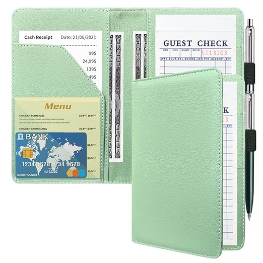 ACdream Server Books for Waitress, Guest Book Note Pad, Cute Pocket Leather by ACdream