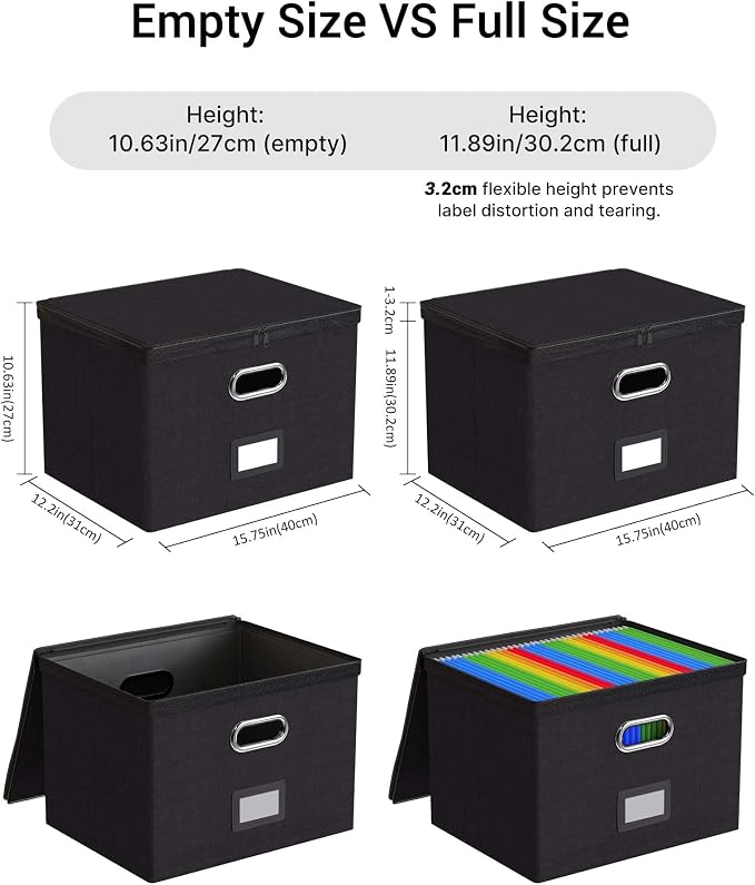 Oterri 2 Pack Large File Organizer Boxes - Image 3