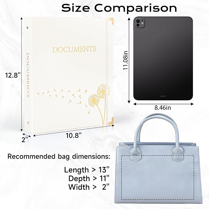 XKDOUS Aesthetic Document Organizer Linen Folio Folders - Image 2