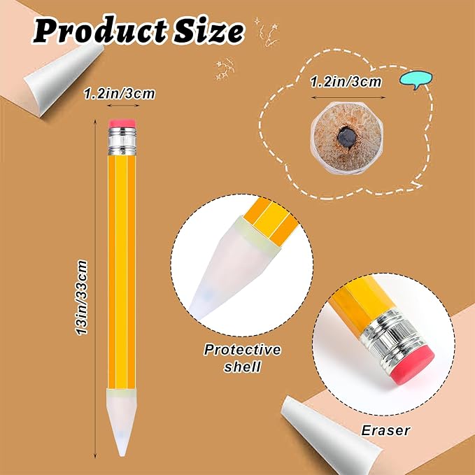 WLLHYF 10 Pcs Wooden Jumbo Pencils - Image 2