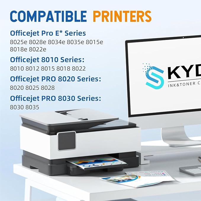 910XL Ink for 910XL Ink Cartridges Combo Pack Replacement Work with OfficeJet 8015e 8022e 8010 8022 OfficeJet Pro 8025e 8028e 8035e 8020 8025 8028 8030 8035 Printers 4 Pack (Black Cyan Magenta Yellow)-DeskLoop Office