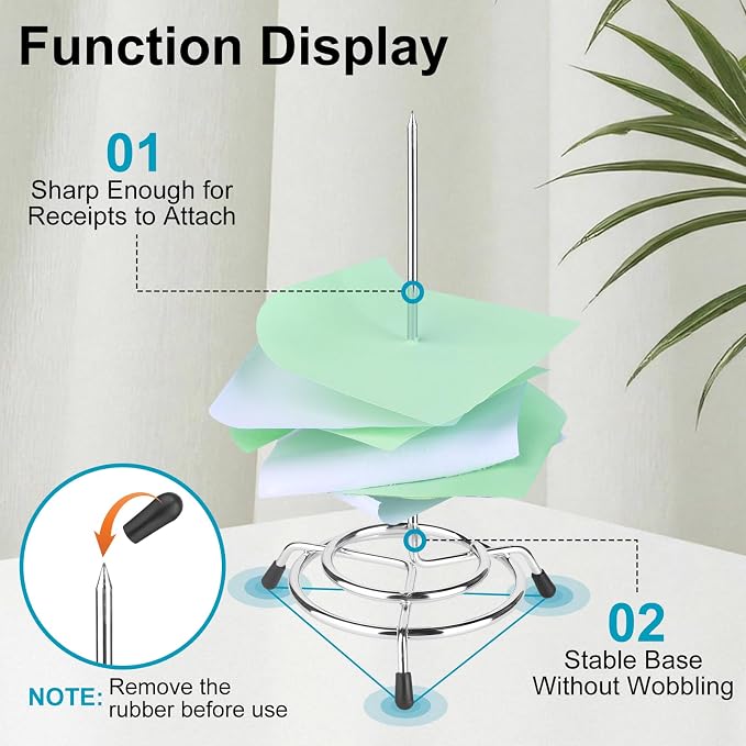 Receipt Holder 4Pcs Ticket Stabber Stainless Steel Receipt Spike, Ticket Holder - Image 3