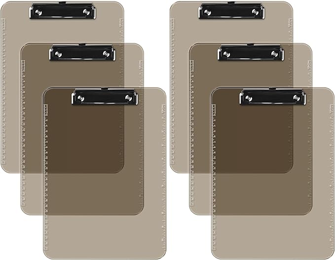 Pack of 6 Plastic Clipboards by DAVISGROUP