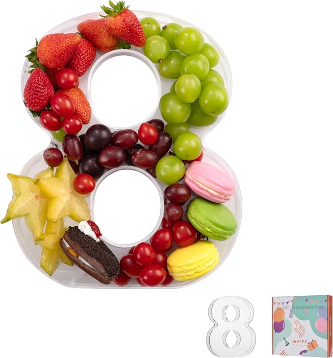 11" Clear Acrylic Letter & Number Charcuterie Tray-Reusable Fillable Alphabet by kevjes