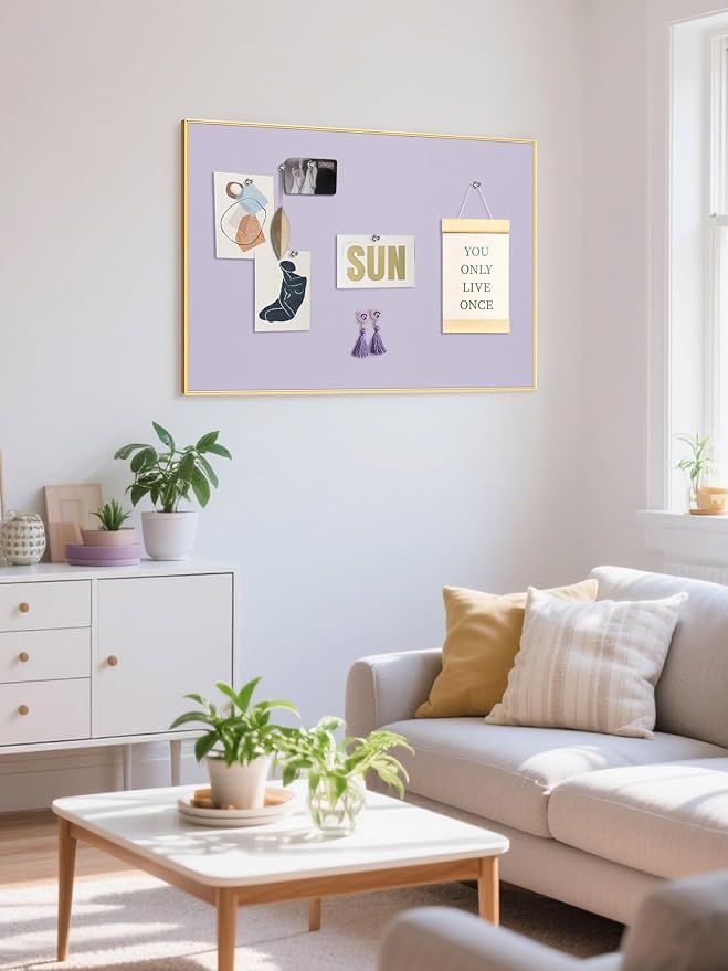 Lightomorrow Bulletin Board 40 x 30 inches, Light Lavender Pin Board - Image 6