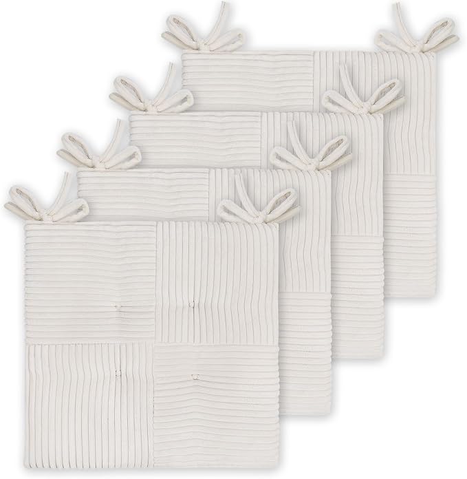 Office Stacking Chair Cushions 4 Pack, Corduroy High Density Foam Kitchen Seat by Zalvox