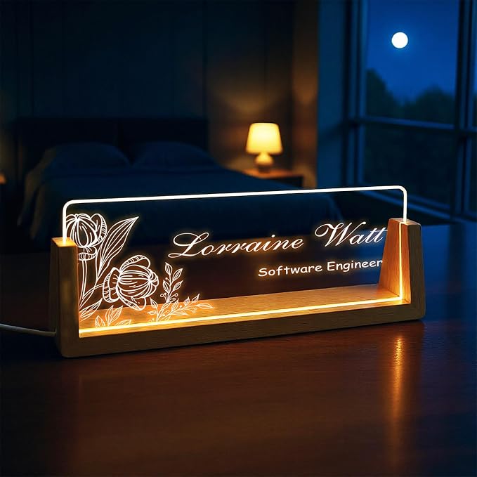 Custom Desk Name Plate, Light Up Acrylic Office Sign, Personalized Gift - Image 6