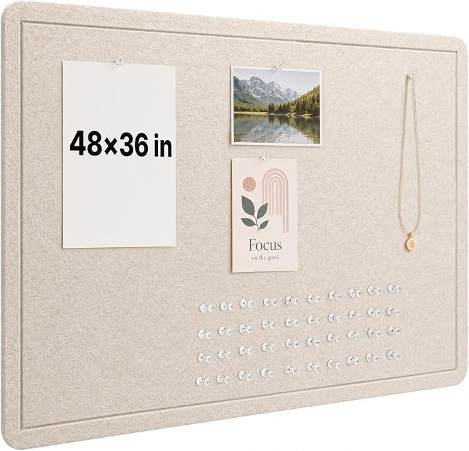 OWLKELA Large Bulletin Board, 48 x 36 inches Foldable Felt Pin Board, by OWLKELA