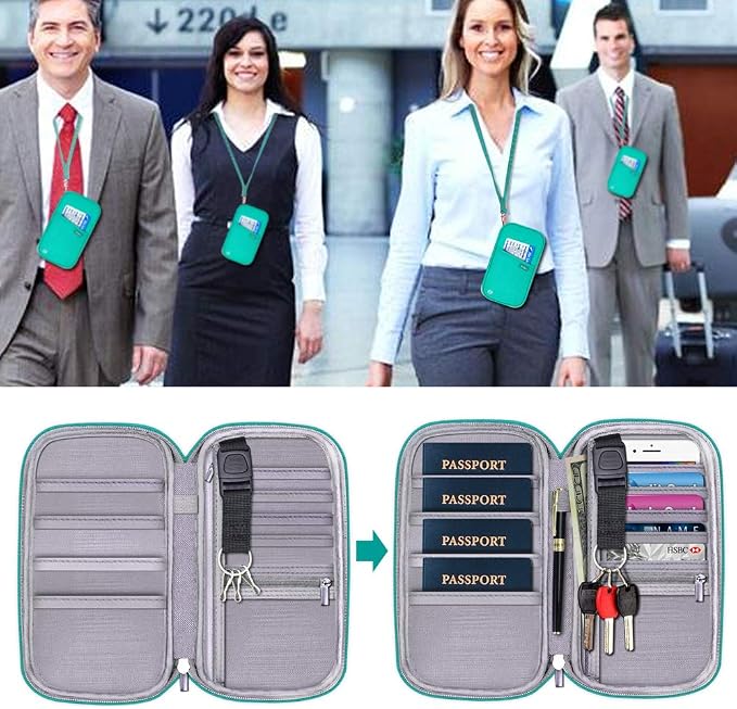 RFID Family Passport Wallet Holder Waterproof, Travel Document Organizer Credit - Image 2