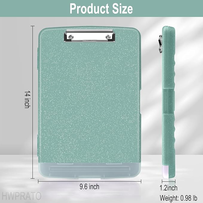 HWPRATO Glitter Clipboard with Storage, Clip Boards 8.5x11 with Pen Holder - Image 2