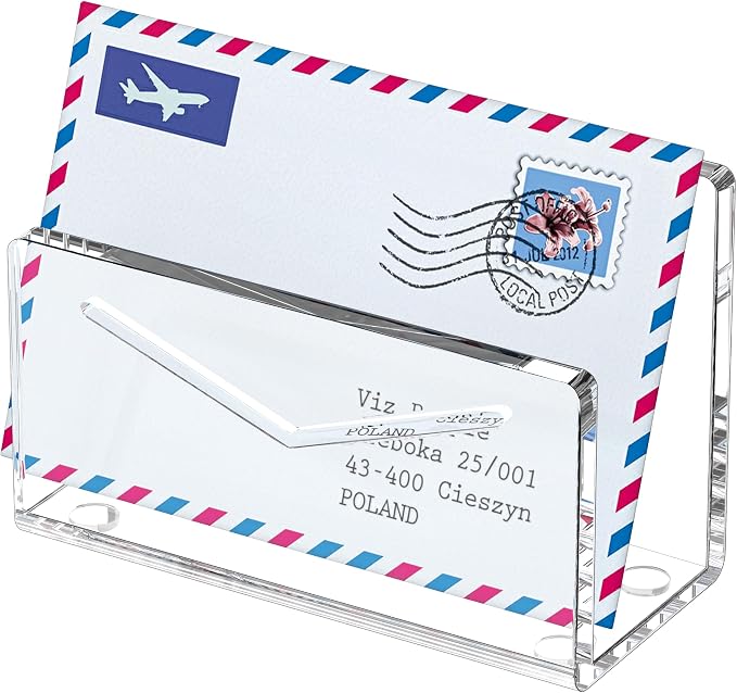 FUCDTEFC Acrylic Mail Holder, Vertical Envelope Mail Holder by FUCDTEFC