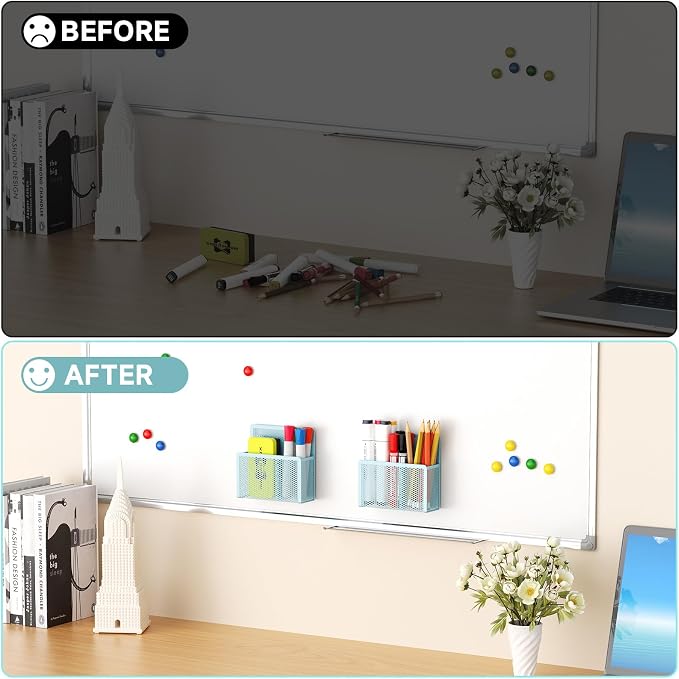 Marbrasse Magnetic Dry Erase Marker Holder, Mesh Pen Holder - Image 7