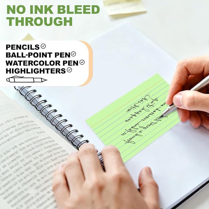 3x5 Index Cards 200 Count, Colored Thick Flash Cards Lined Notecards - Image 5