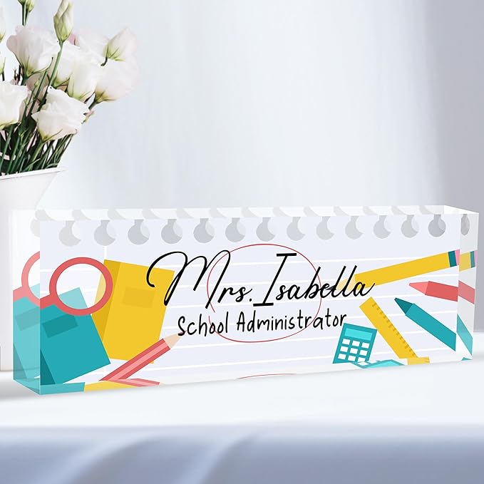 Custom Desk Name Plate Personalized, Acrylic Name Plates by Flpoxzd