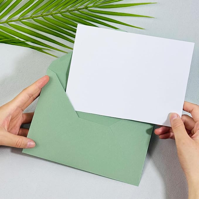 200 PCS Sage Green Colorful A7 Envelopes - Image 7