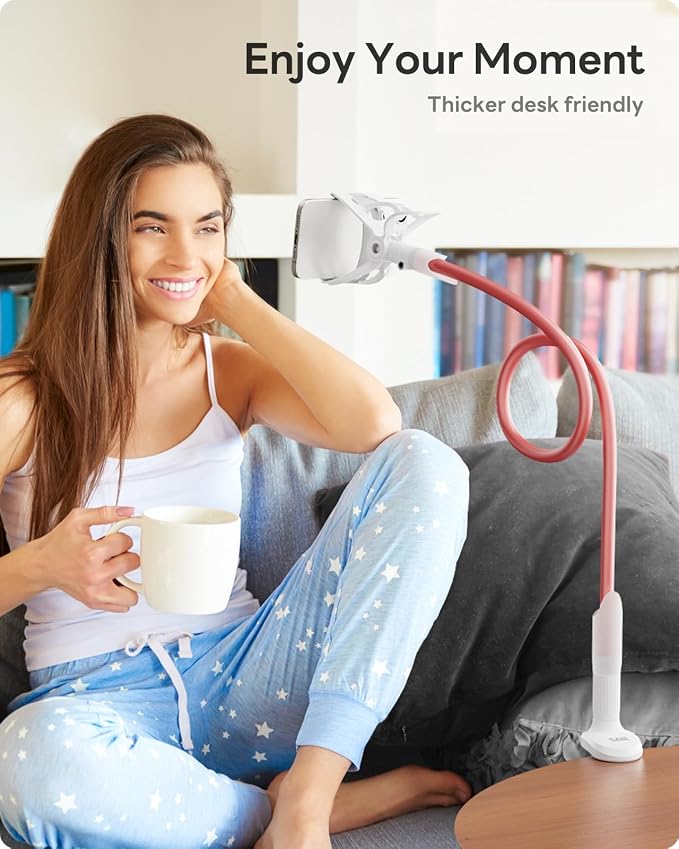 SAIJI Gooseneck Phone Stand for Bed, Lazy Bracket Cell Phone Holder Long Arm - Image 6