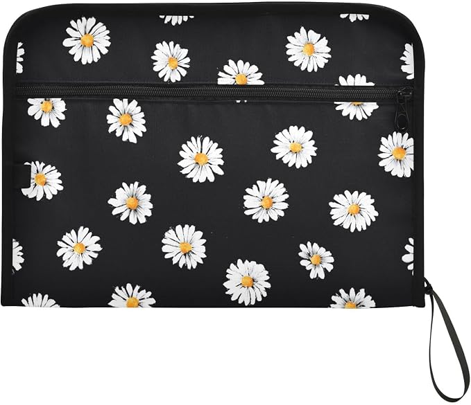 Expanding File Folder White Daisy Flower Black Accordion File Organizer 13 - Image 7