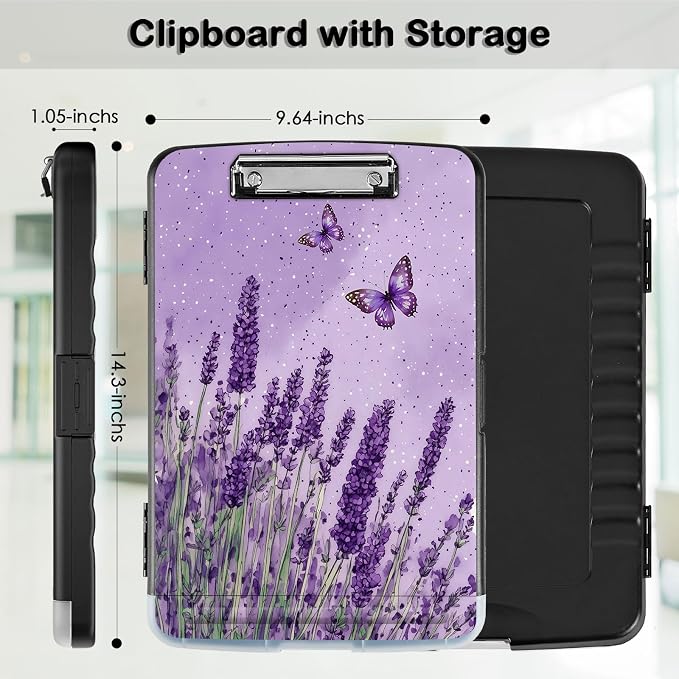 Clipboard with Storage, Office Supplies Nursing Clipboards Folder with Pen - Image 2
