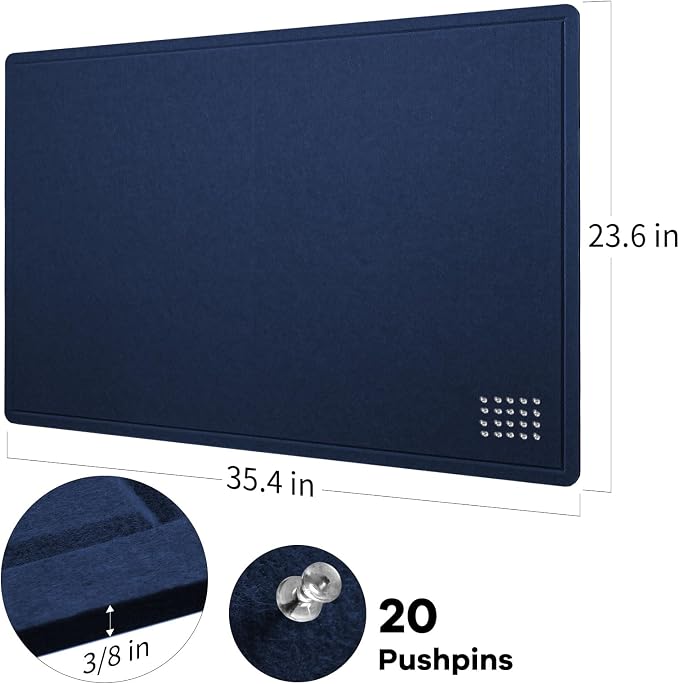 Lightomorrow Bulletin Board, 36 x 24 inches Felt Board - Image 6