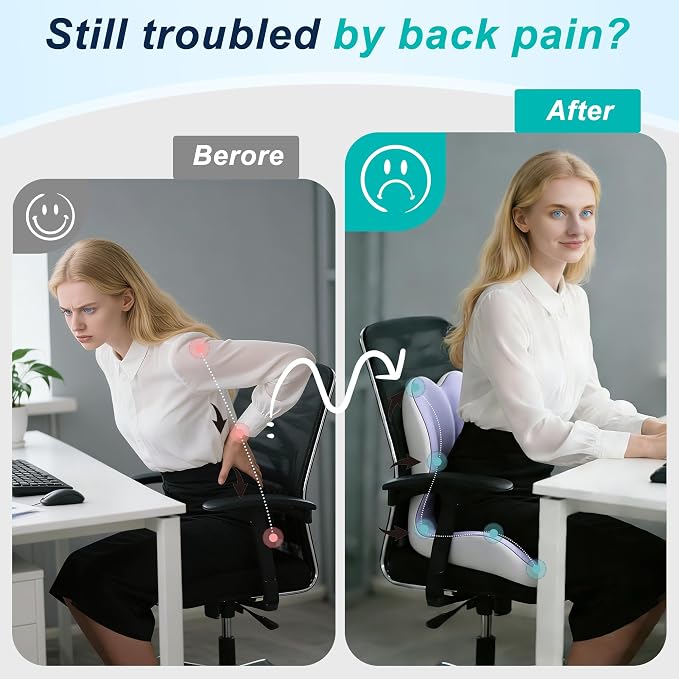 Seat Cushion for Office Chair and Car, Lumbar Support Pillow for Office Chair - Image 6