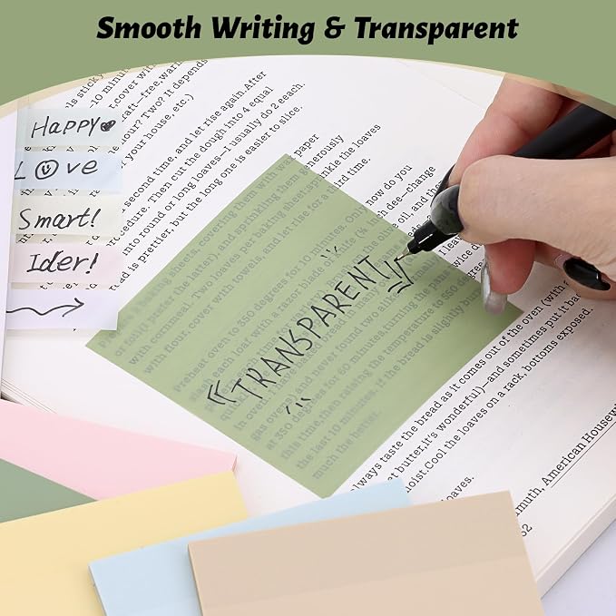‎SYMDROMIA Transparent Sticky Notes, 800 Sheets Bohemian - Image 7