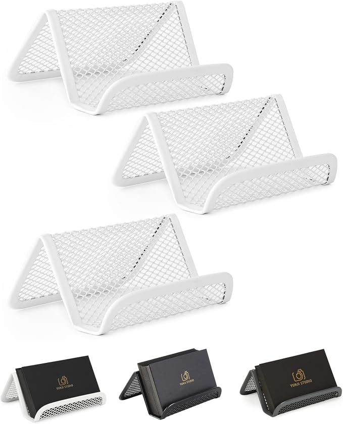 Mr. Pen- Metal Mesh Business Card Holders, 3 Pack, and Business Use, Flat and by MrPen