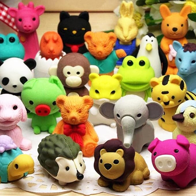 URSKYTOUS 60Pcs Animal Erasers Desk Pets by URSKYTOUS