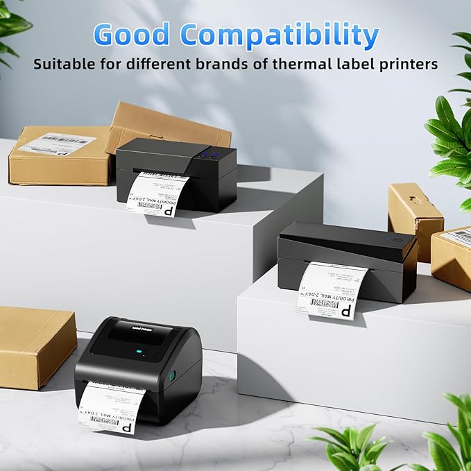 4x6 Thermal Labels, 1 Packs of 500 4x6 Fold Labels - Compatible with JADENS, ASprink, Phomemo, Rollo, Zebra, Omezizy and Other Thermal Printers-DeskLoop Office