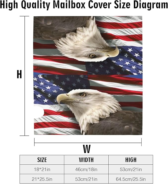 Independence Day American Eagle Flag Mailbox Covers, 4th of July Magnetic - Image 6