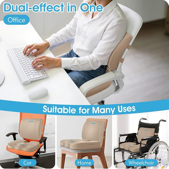 CushZone Ergonomic Seat Cushion & Lumbar Support Pillow - Image 5