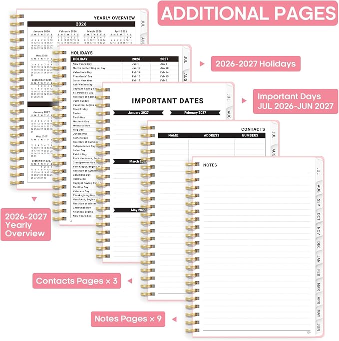 Academic Planner 2026-2027, Weekly and Monthly Calendar Planner Book, July 2026 - Image 4